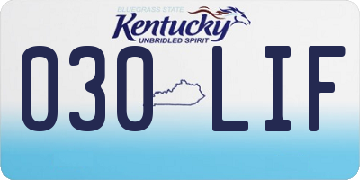 KY license plate 030LIF