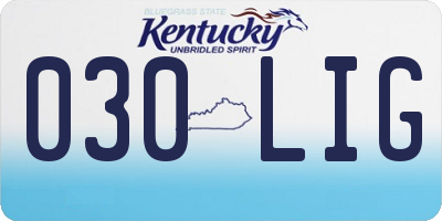 KY license plate 030LIG