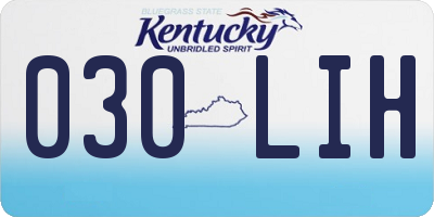 KY license plate 030LIH