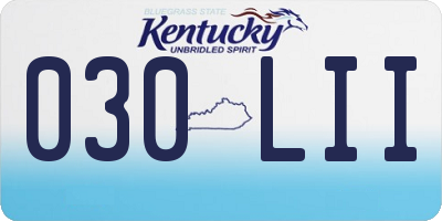 KY license plate 030LII