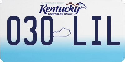 KY license plate 030LIL