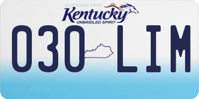 KY license plate 030LIM