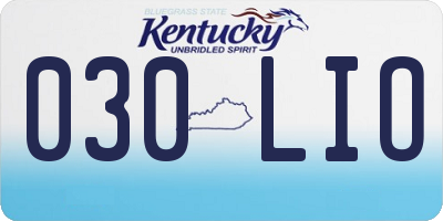 KY license plate 030LIO