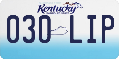 KY license plate 030LIP