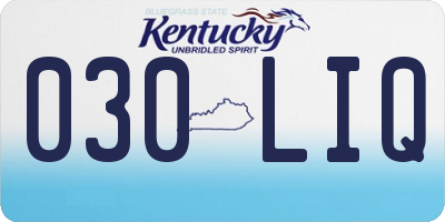 KY license plate 030LIQ