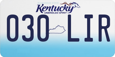 KY license plate 030LIR