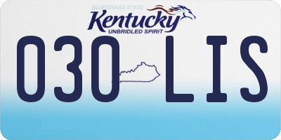 KY license plate 030LIS