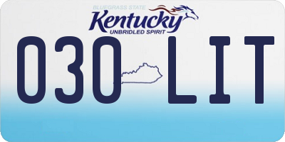 KY license plate 030LIT