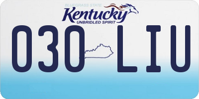 KY license plate 030LIU