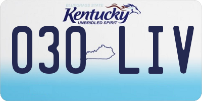 KY license plate 030LIV