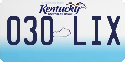 KY license plate 030LIX