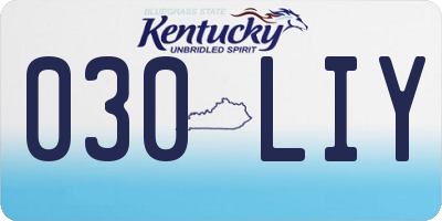 KY license plate 030LIY