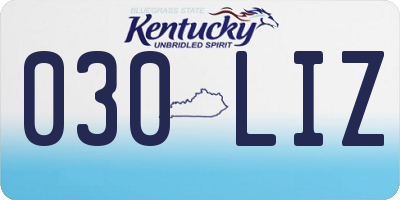 KY license plate 030LIZ