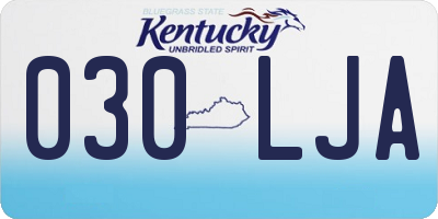 KY license plate 030LJA