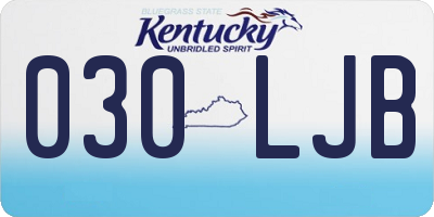 KY license plate 030LJB