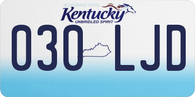 KY license plate 030LJD