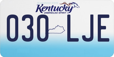 KY license plate 030LJE