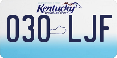 KY license plate 030LJF