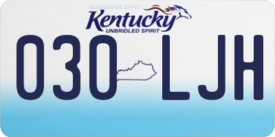 KY license plate 030LJH