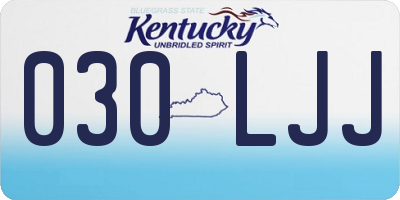 KY license plate 030LJJ