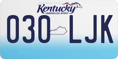 KY license plate 030LJK
