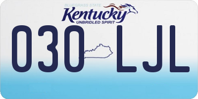 KY license plate 030LJL