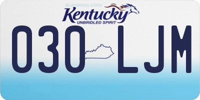 KY license plate 030LJM