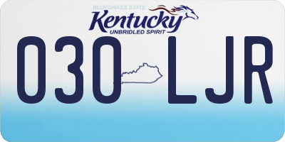 KY license plate 030LJR