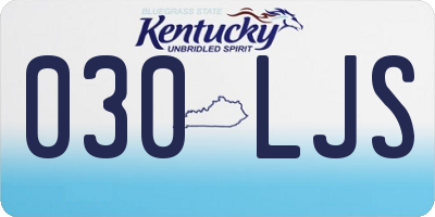 KY license plate 030LJS