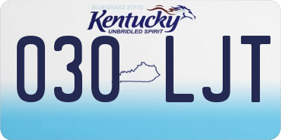 KY license plate 030LJT