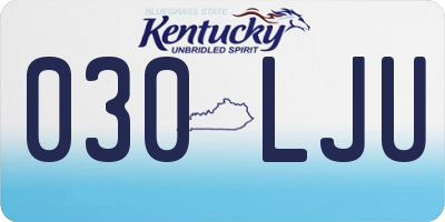 KY license plate 030LJU