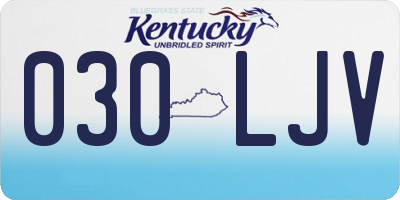 KY license plate 030LJV