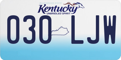 KY license plate 030LJW