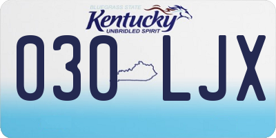 KY license plate 030LJX