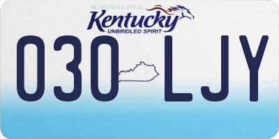 KY license plate 030LJY