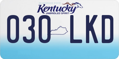 KY license plate 030LKD