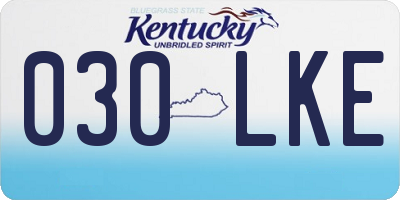 KY license plate 030LKE