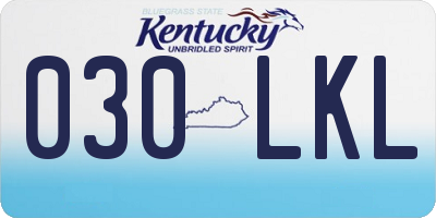 KY license plate 030LKL