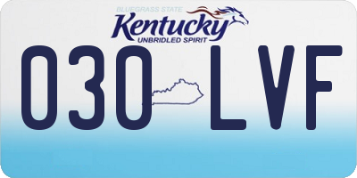 KY license plate 030LVF
