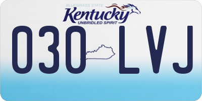 KY license plate 030LVJ