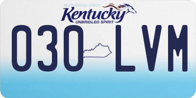 KY license plate 030LVM