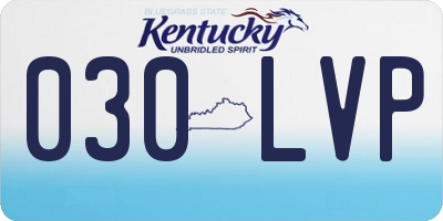 KY license plate 030LVP