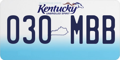 KY license plate 030MBB
