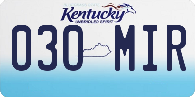 KY license plate 030MIR
