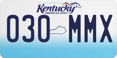 KY license plate 030MMX