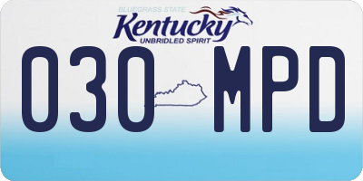 KY license plate 030MPD