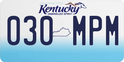 KY license plate 030MPM