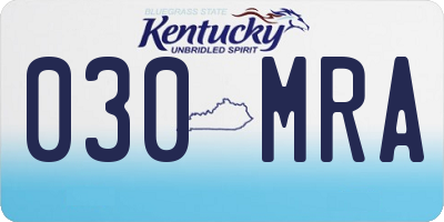 KY license plate 030MRA