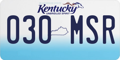 KY license plate 030MSR