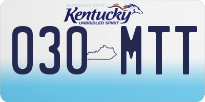 KY license plate 030MTT